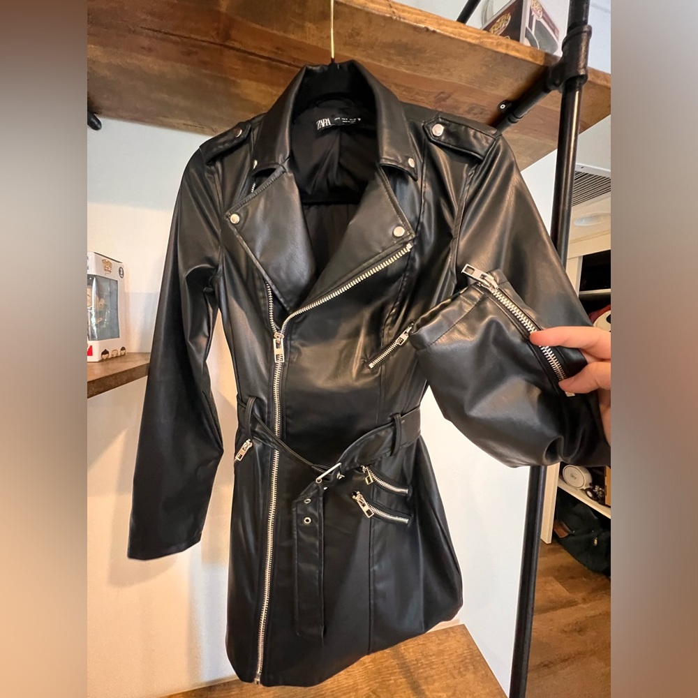 FAUX LEATHER DRESS | Size S
